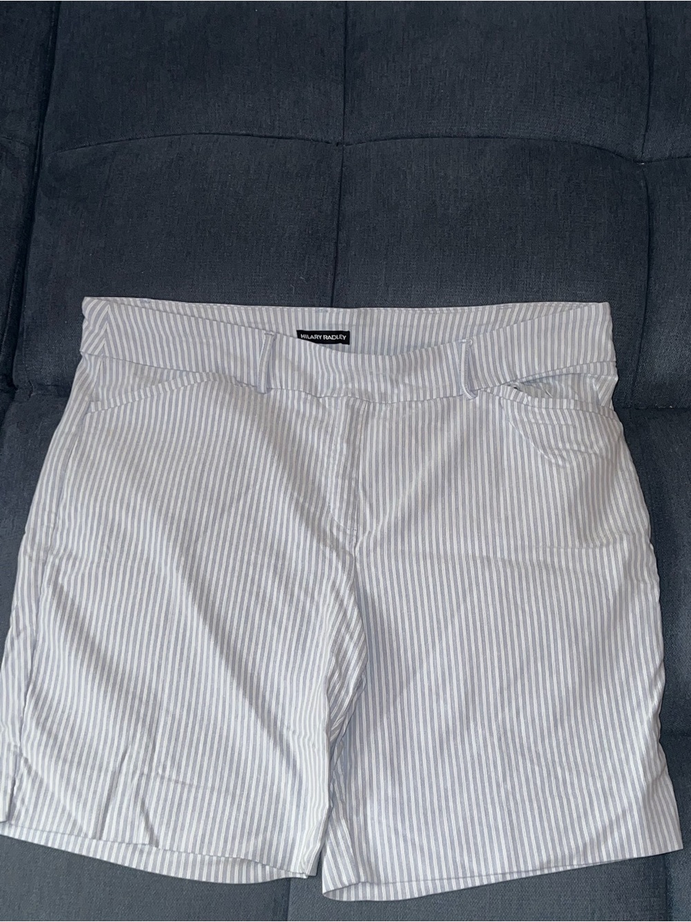 Hilary Radley Stripe Women’s Shorts - White & Light Blue